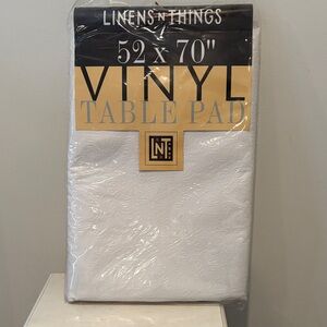 NWT Linens ‘N Things White Vinyl Table Pad 52x70